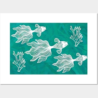 Abstract Betta Fish Scene Posters and Art